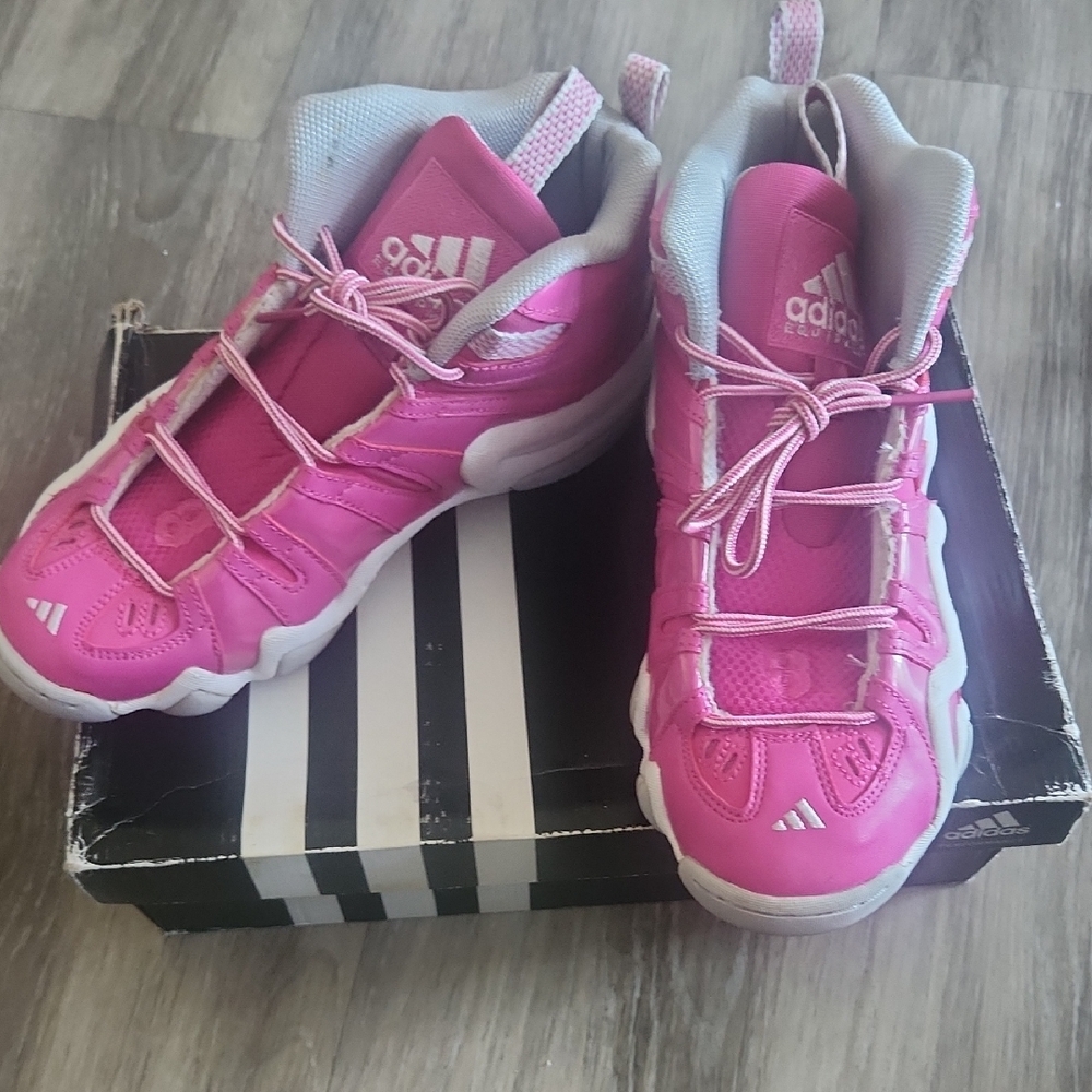 adidas Kids Pink and Gray Sneakers - Picture 4 of 10